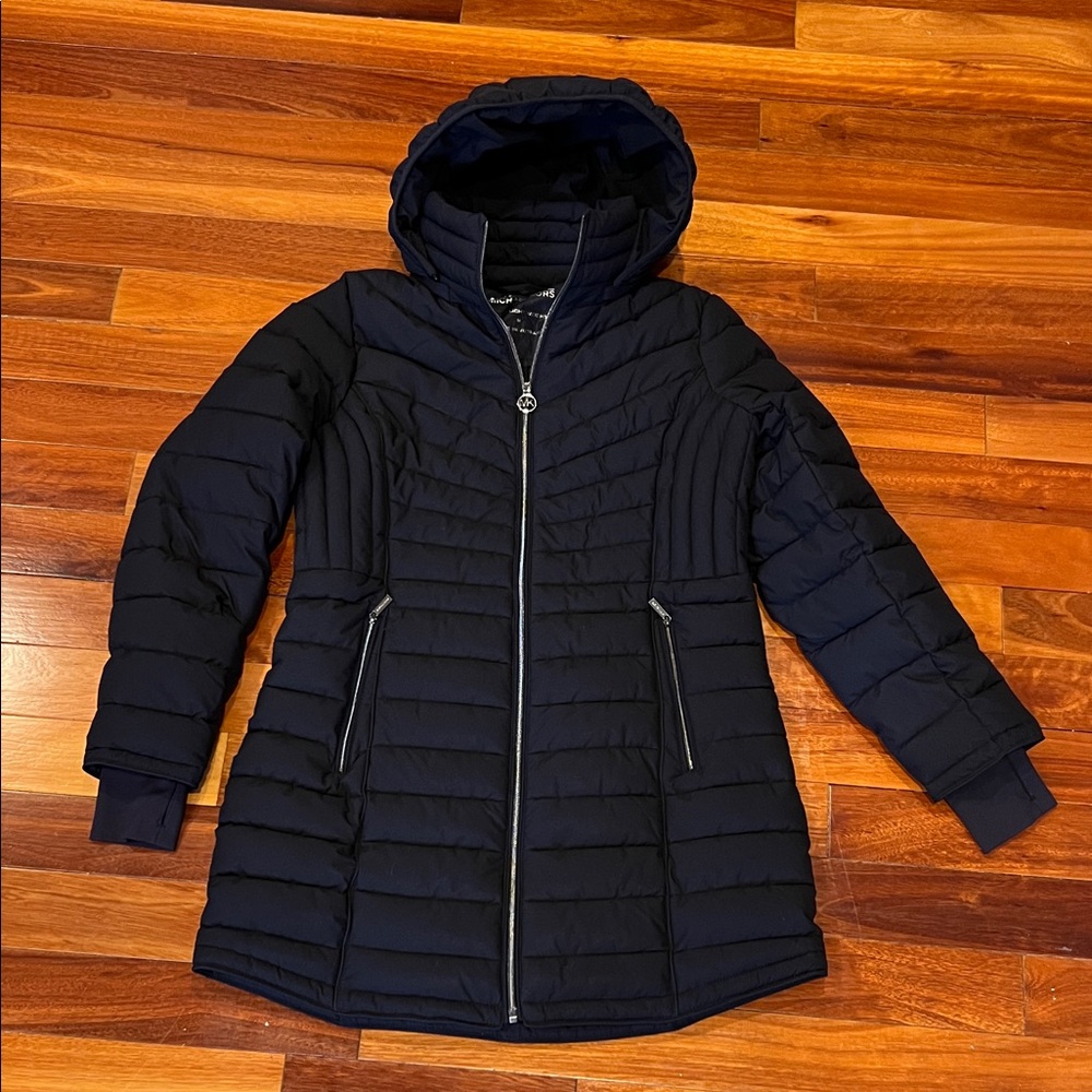 Michael Kors Navy Quilted Puffer Jacket Medium
